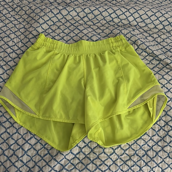 Neon Yellow Lulu shorts size 6 - Picture 2 of 3